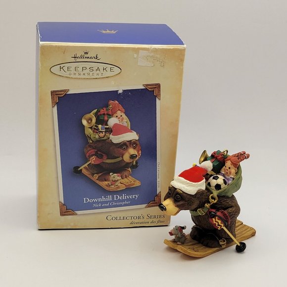 Hallmark‎ Keepsake Ornament 2004 DOWNHILL DELIVERY Nick and Christopher - Picture 1 of 11